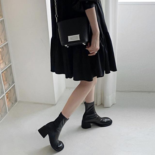 ストレッチブーツ チャンキーヒール 美脚 送料無料 即日発送-6