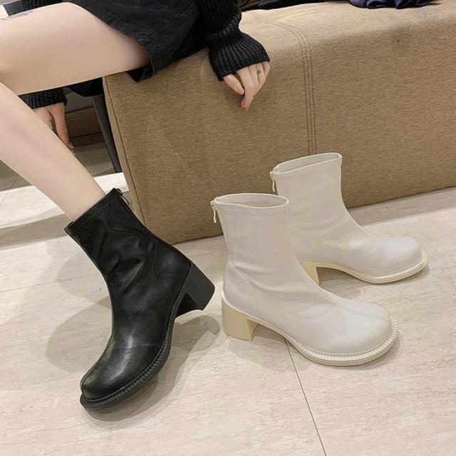 ストレッチブーツ チャンキーヒール 美脚 送料無料 即日発送-7