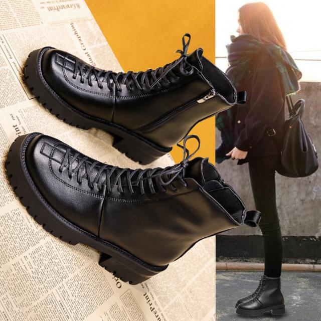 厚底 ショートブーツ レディース 裏起毛 送料無料 即日発送-3