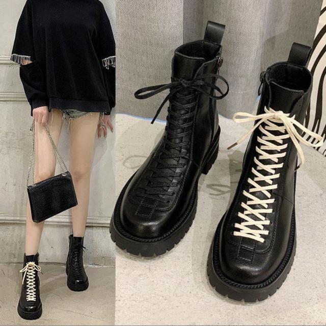 厚底 ショートブーツ レディース 裏起毛 送料無料 即日発送-5