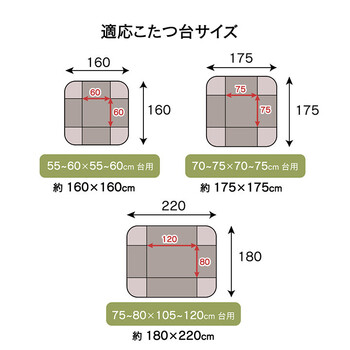 こたつ布団 約175×175cm おしゃれ 省スペース ノルディック柄 ふわふわ なめらか ミルキー 省スぺ 送料無料-9