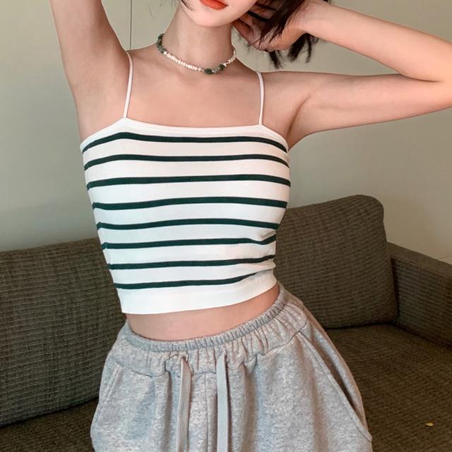 カップ付きキャミソールレディースボーダー 送料無料 即日発送-9