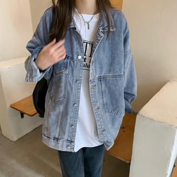 デニムジャケットゆったり レディース春秋 サックス 送料無料 即日発送-1