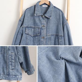 デニムジャケットゆったり レディース春秋 サックス 送料無料 即日発送-3