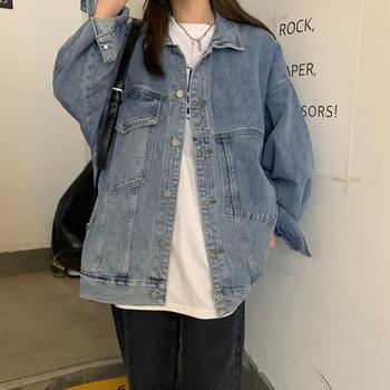 デニムジャケットゆったり レディース春秋 サックス 送料無料 即日発送-4