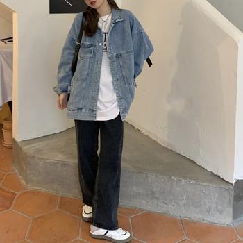 デニムジャケットゆったり レディース春秋 サックス 送料無料 即日発送-7