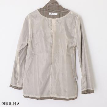 グレンチェック ジャケット レディース秋 キャメル 送料無料 即日発送-3