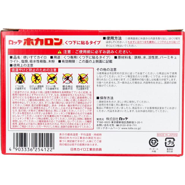 ロッテ ホカロン くつ下に貼るタイプ くつ専用カイロ 1５足入 2セット 送料無料-2
