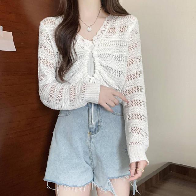 フロントドロストニットトップスレディース 送料無料 即日発送-5