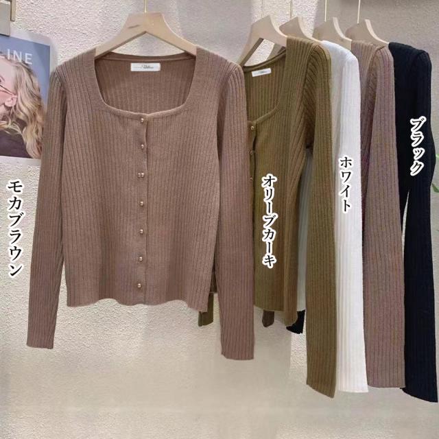 太めリブニットカーディガンレディース秋冬 送料無料 即日発送-1