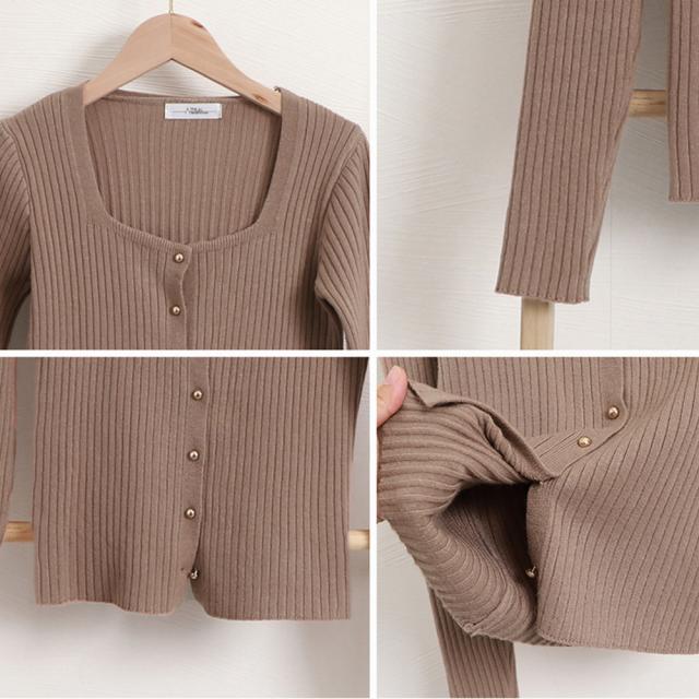 太めリブニットカーディガンレディース秋冬 送料無料 即日発送-3