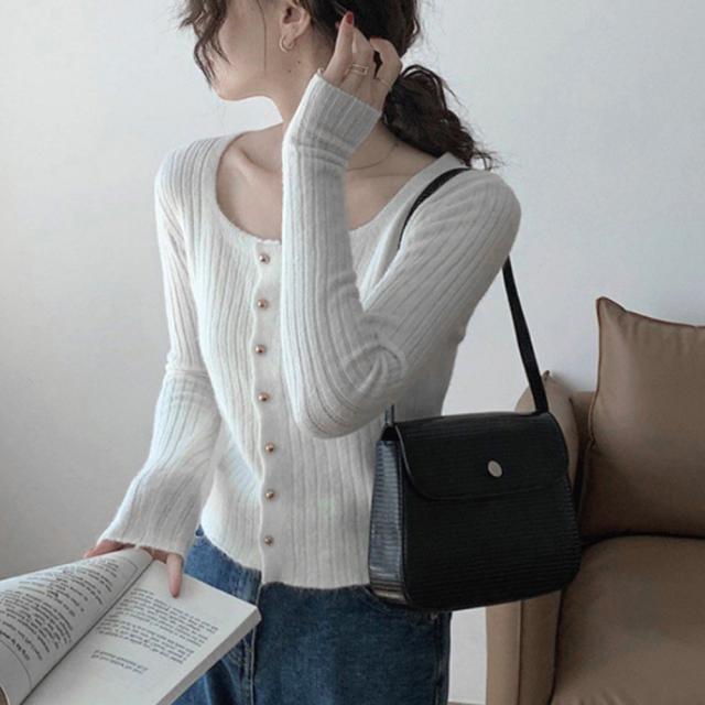 太めリブニットカーディガンレディース秋冬 送料無料 即日発送-5