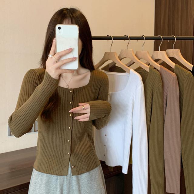 太めリブニットカーディガンレディース秋冬 送料無料 即日発送-7