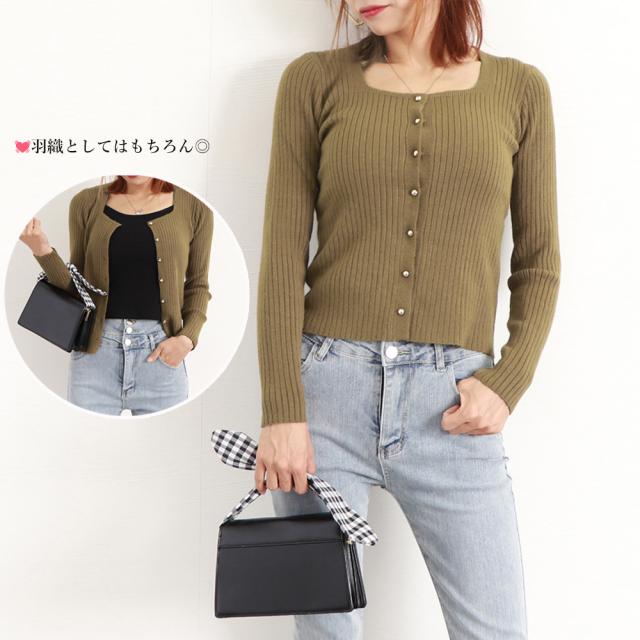 太めリブニットカーディガンレディース秋冬 送料無料 即日発送-8