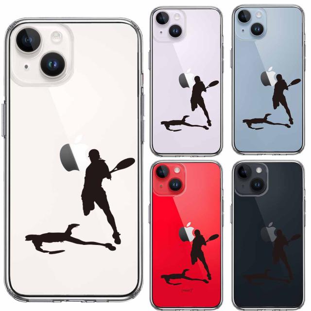 iPhone14 ケース クリア テニス スマッシュ スマホケース 側面ソフト 背面ハード ハイブリッド 送料無料-1