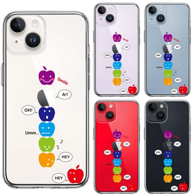 iPhone14 ケース クリア APPLE FACE スマホケース 側面ソフト 背面ハード ハイブリッド 送料無料-1