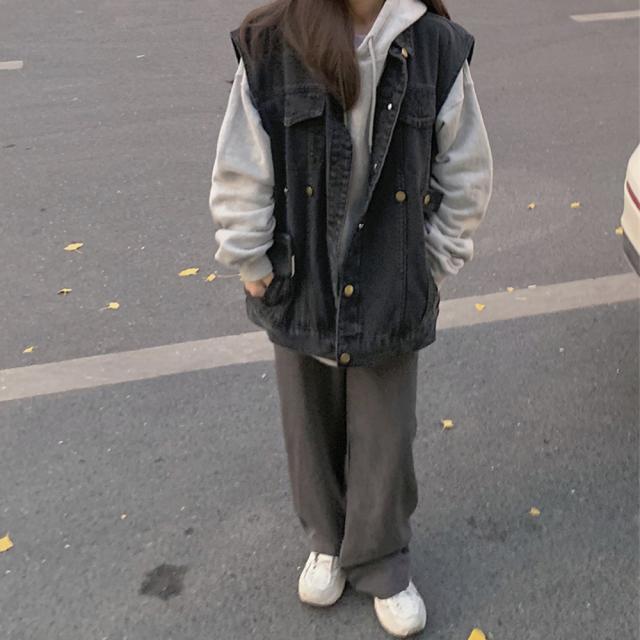 デニムベスト ジレ 重ね着デニムチョッキ 送料無料 即日発送-9