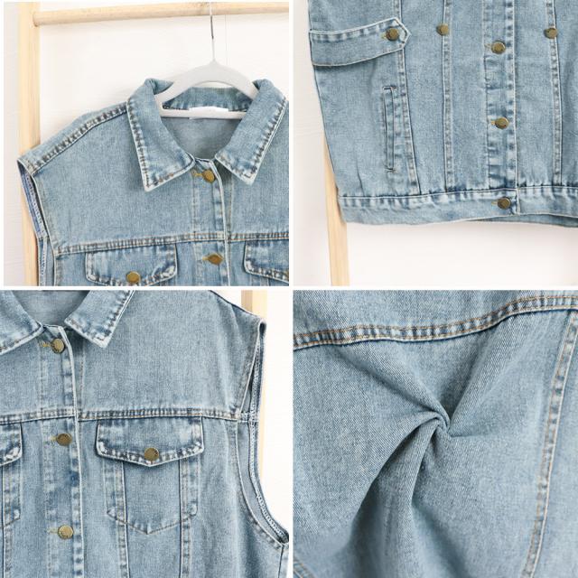 デニムベスト ジレ 重ね着デニムチョッキ 送料無料 即日発送-3