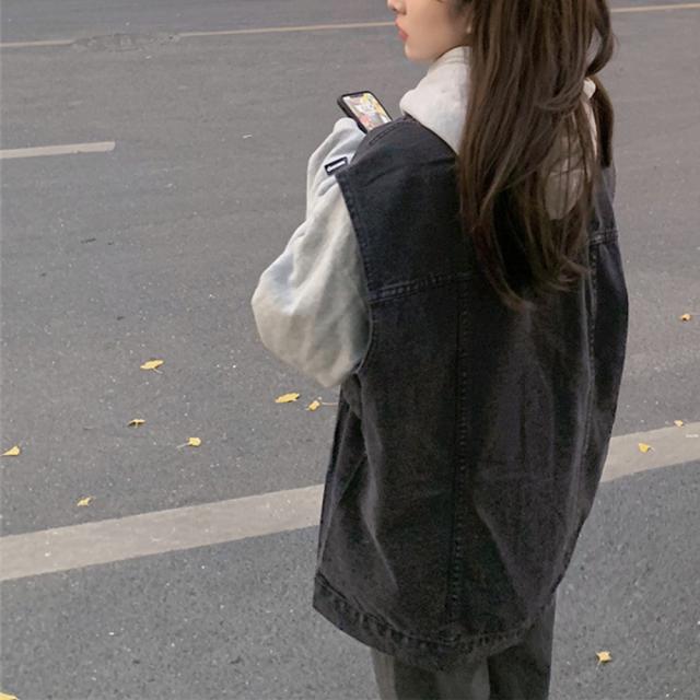 デニムベスト ジレ 重ね着デニムチョッキ 送料無料 即日発送-8