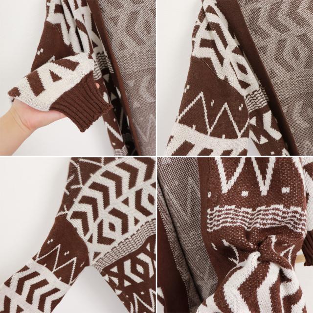 ニットロングカーディガンレディース 冬 送料無料 即日発送-3