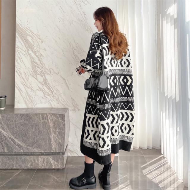 ニットロングカーディガンレディース 冬 送料無料 即日発送-6