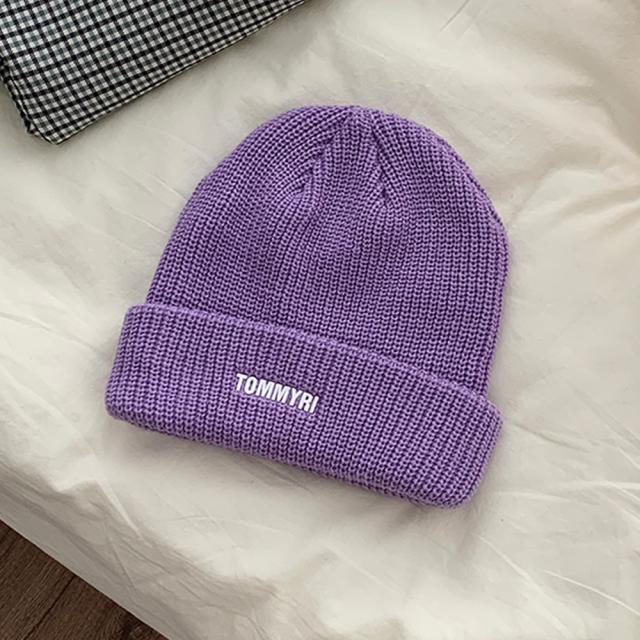 ニット帽子 レディース 英字ロゴ 7色 送料無料 即日発送-7