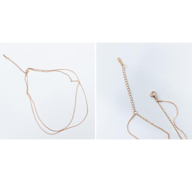 チョーカー 2連チェーンネックレス 送料無料 即日発送-2