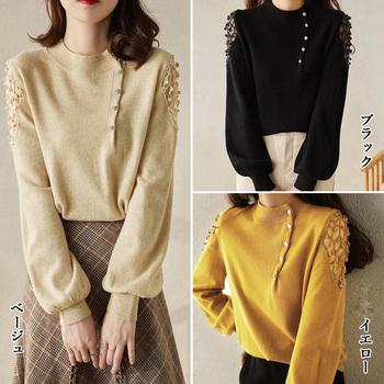 ニットトップス レディース ニット秋 送料無料 即日発送-1