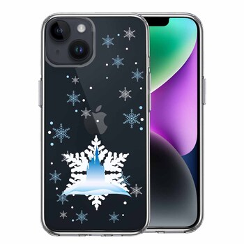iPhone14 ケース クリア シンデレラ城 雪結晶 スマホケース 側面ソフト 背面ハード ハイブリッド 送料無料-0