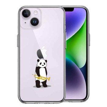 iPhone14 ケース クリア トランペット パンダ スマホケース 側面ソフト 背面ハード ハイブリッド 送料無料-0