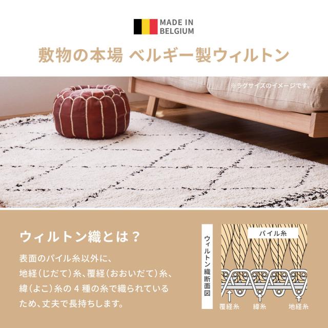 ウィルトン織マット 玄関マット 屋内 長毛 ベルギー製 BOHO 送料無料-2