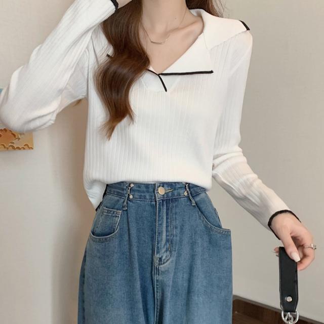 ポロニットトップス バイカラー 送料無料 即日発送-4