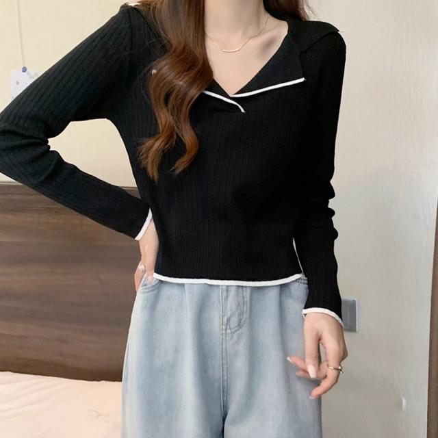 ポロニットトップス バイカラー 送料無料 即日発送-5