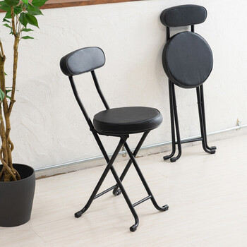 ベースチェア イス 北欧風 折り畳み クッション 背もたれ 完成品 椅子 パイプイス モダン いす 送料無料-3