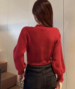 ショート丈 ニットトップスレディース秋冬 送料無料 即日発送-7