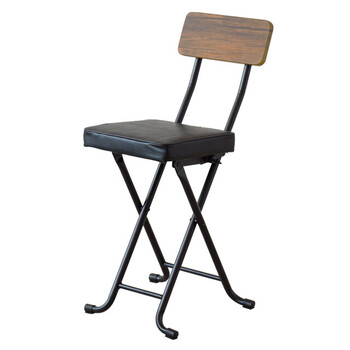 ヴィンテージクッションチェア 北欧風 イス 椅子 スリム パイプイス レトロ 完成品 木目 モダン 送料無料-1