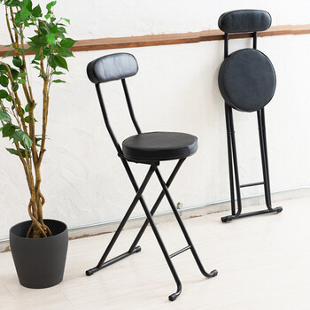 ベースハイチェア イス 北欧風 折り畳み クッション 背もたれ 完成品 椅子 パイプイス モダン カウンター 送料無料-3