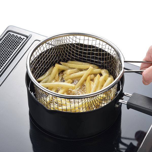 フライドポテトが揚げやすいフライヤー付天ぷら鍋１８ｃｍ 送料無料 即日発送-2