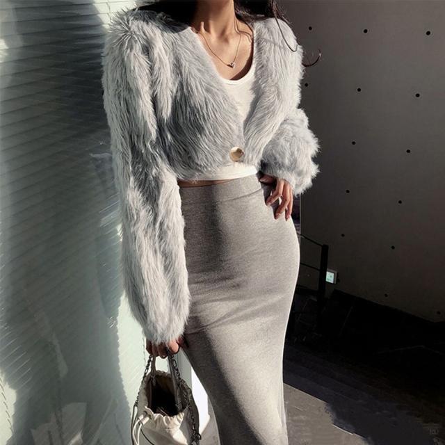 ファーコート フェイクファー ショート丈 送料無料 即日発送-7