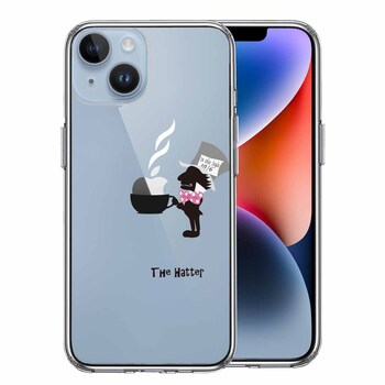 iPhone14 ケース クリア アリス 帽子屋 スマホケース 側面ソフト 背面ハード ハイブリッド 送料無料-0