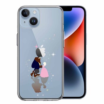 iPhone14 ケース クリア 美女と野獣 スマホケース 側面ソフト 背面ハード ハイブリッド 送料無料-0