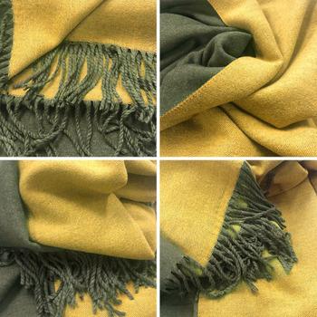 リバーシブルストール大判フリンジマフラー 送料無料 即日発送-9