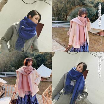 リバーシブルストール大判フリンジマフラー 送料無料 即日発送-4