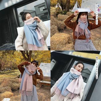 リバーシブルストール大判フリンジマフラー 送料無料 即日発送-5