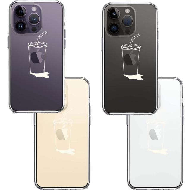 iPhone14Pro ケース クリアアップルジュース ホワイト スマホケース 側面ソフト 背面ハード ハイブリッド 送料無料-1