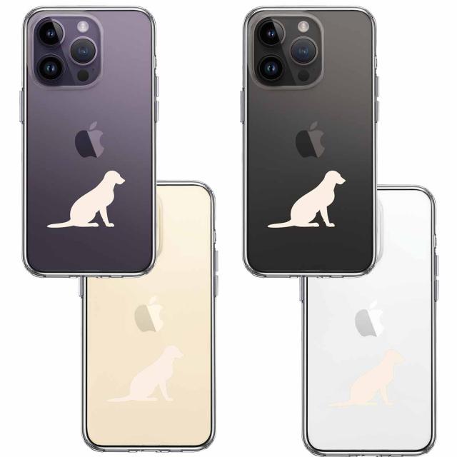 iPhone14Pro ケース クリア犬 ラブラドールレトリバー2 白 スマホケース 側面ソフト 背面ハード ハイブリッド 送料無料-1