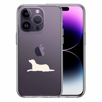 iPhone14Pro ケース クリア犬 ラブラドールレトリバー 白 スマホケース 側面ソフト 背面ハード ハイブリッド 送料無料-0