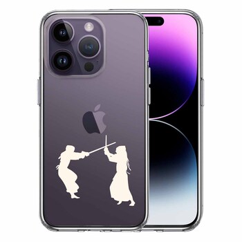 iPhone14Pro ケース クリア剣道 ホワイト スマホケース 側面ソフト 背面ハード ハイブリッド 送料無料-0