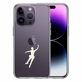 iPhone14Pro ケース クリアフィギアスケート 女子 ホワイト スマホケース 側面ソフト 背面ハード ハイブリッド 送料無料-0