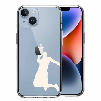 iPhone14 ケース クリア バスケット ダンクシュート２ 白 スマホケース 側面ソフト 背面ハード ハイブリッド 送料無料-0
